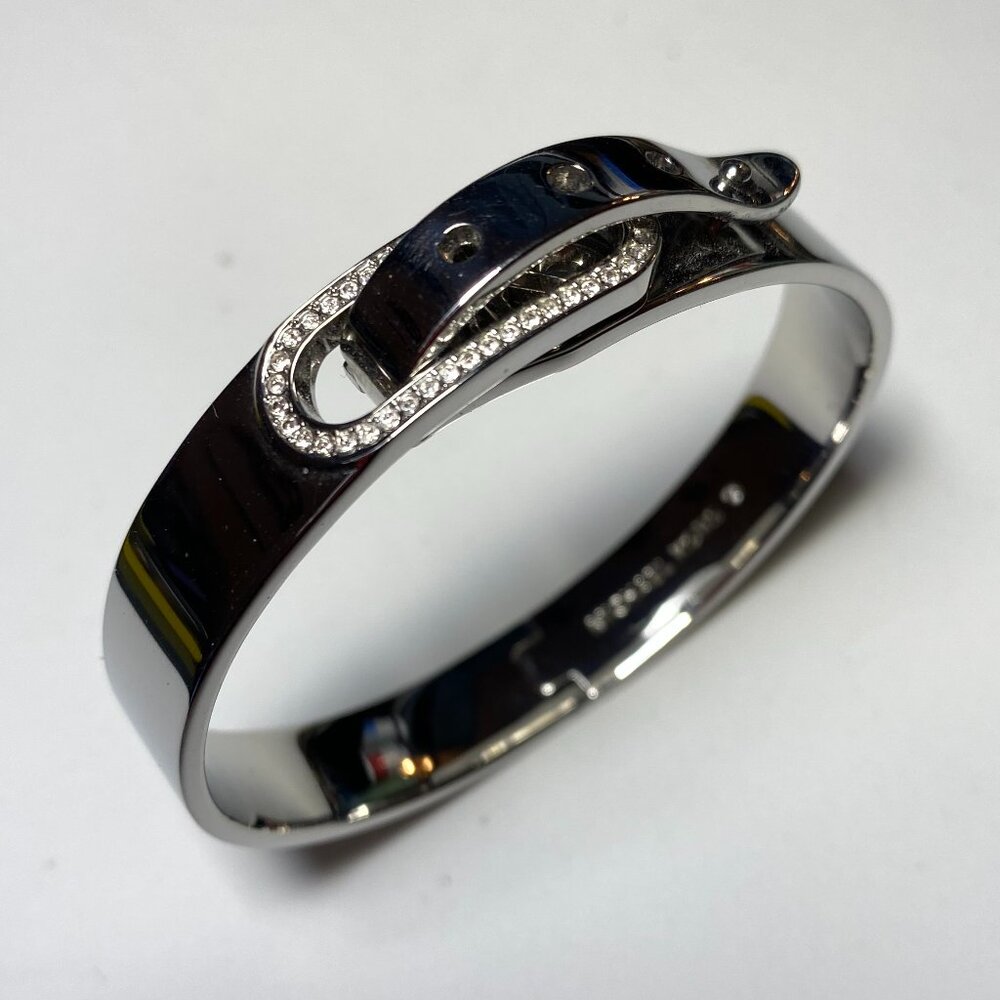 Michael Kors Silver Tone Hinged Bracelet